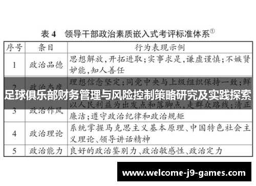 足球俱乐部财务管理与风险控制策略研究及实践探索